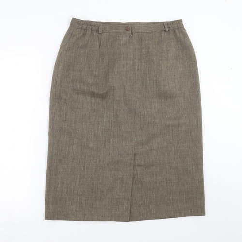 Berketex Womens Beige Herringbone  Straight & Pencil Skirt Size 16