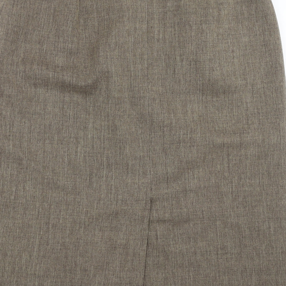 Berketex Womens Beige Herringbone  Straight & Pencil Skirt Size 16