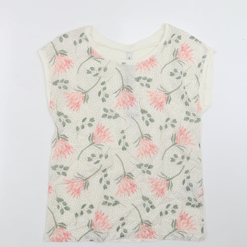 Soyaconcept Womens Ivory Floral  Basic T-Shirt Size M