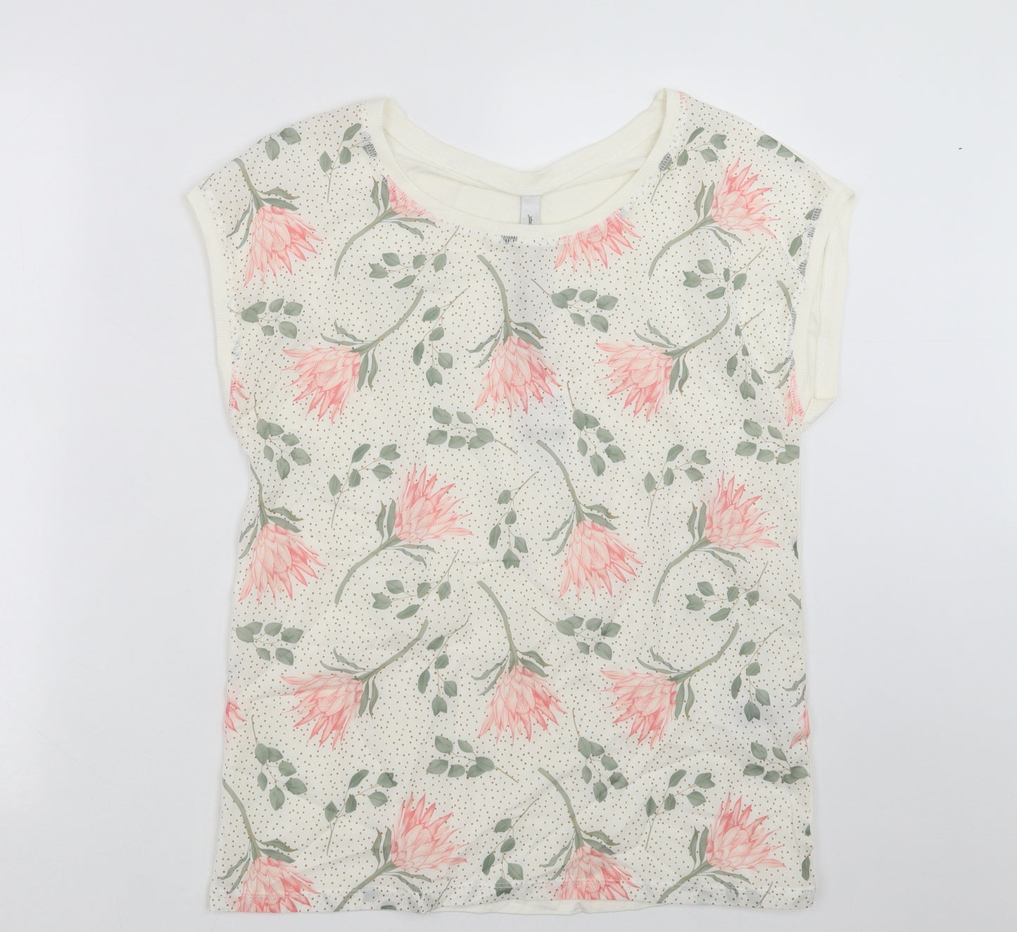 Soyaconcept Womens Ivory Floral  Basic T-Shirt Size M