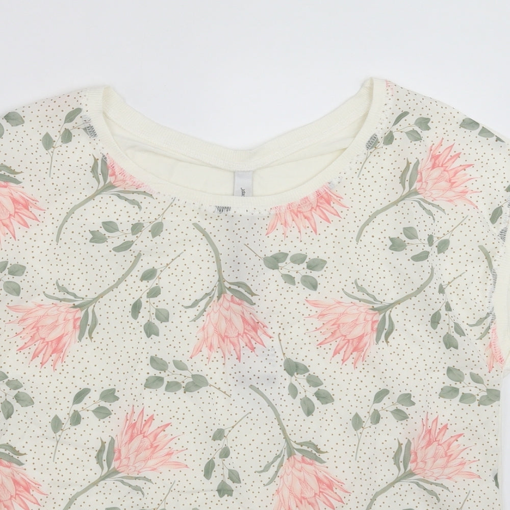 Soyaconcept Womens Ivory Floral  Basic T-Shirt Size M