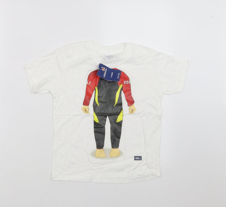 Gildan Boys White Basic T-Shirt Size 5-6 Years - lifeguard
