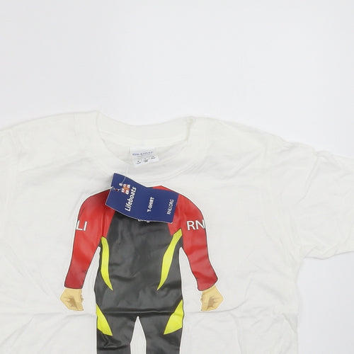 Gildan Boys White   Basic T-Shirt Size 5-6 Years  - lifeguard
