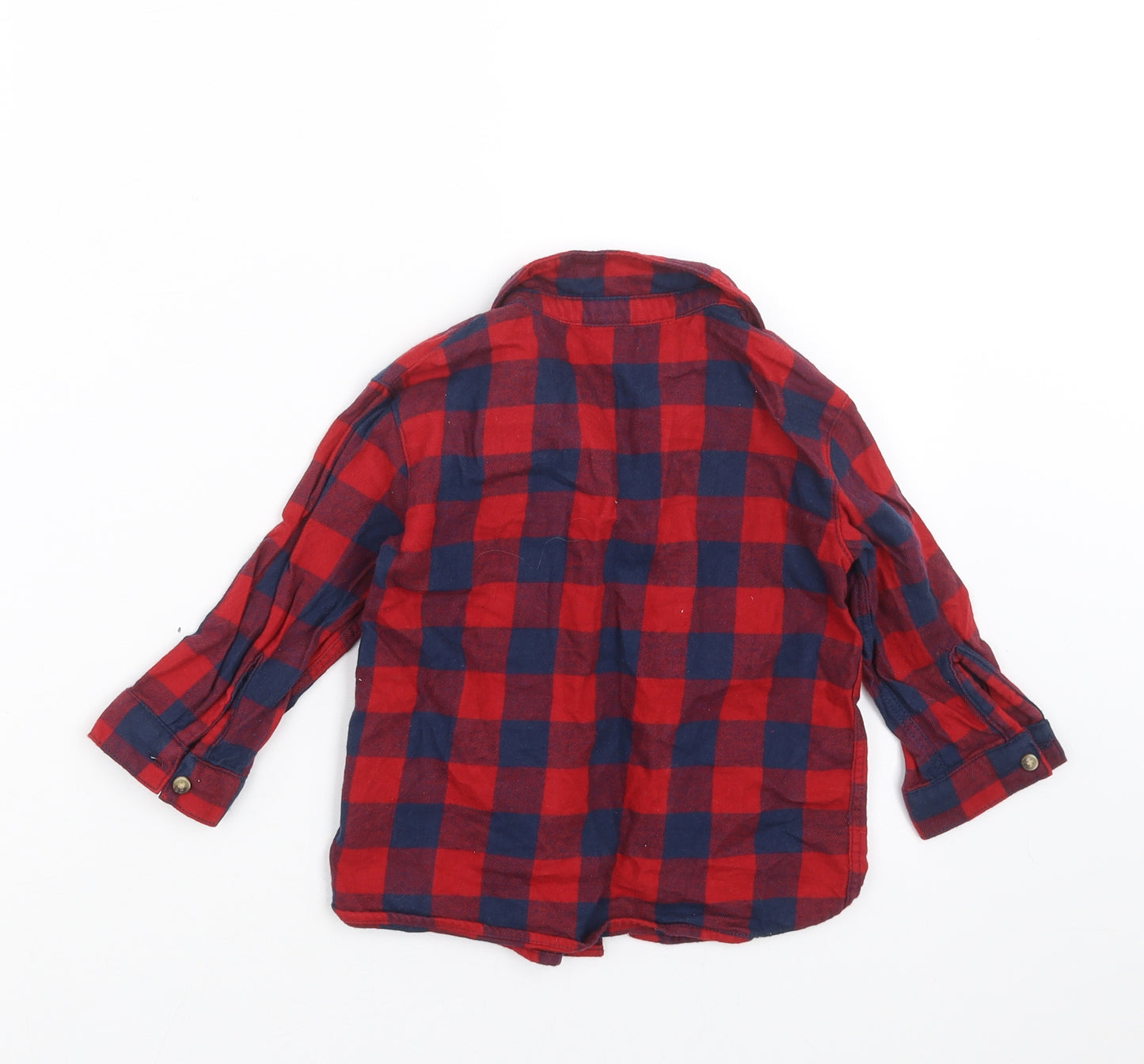 H&M Boys Red Check  Basic Button-Up Size 12-18 Months