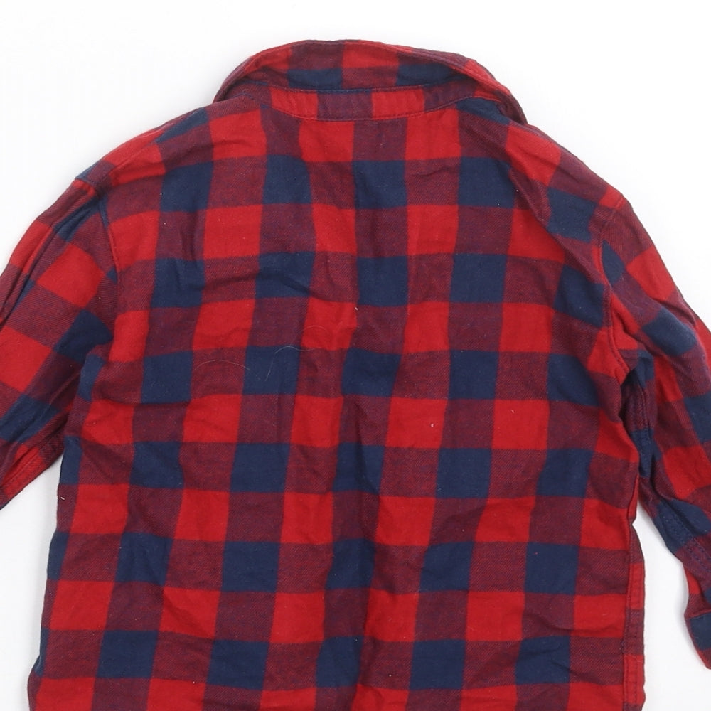 H&M Boys Red Check  Basic Button-Up Size 12-18 Months