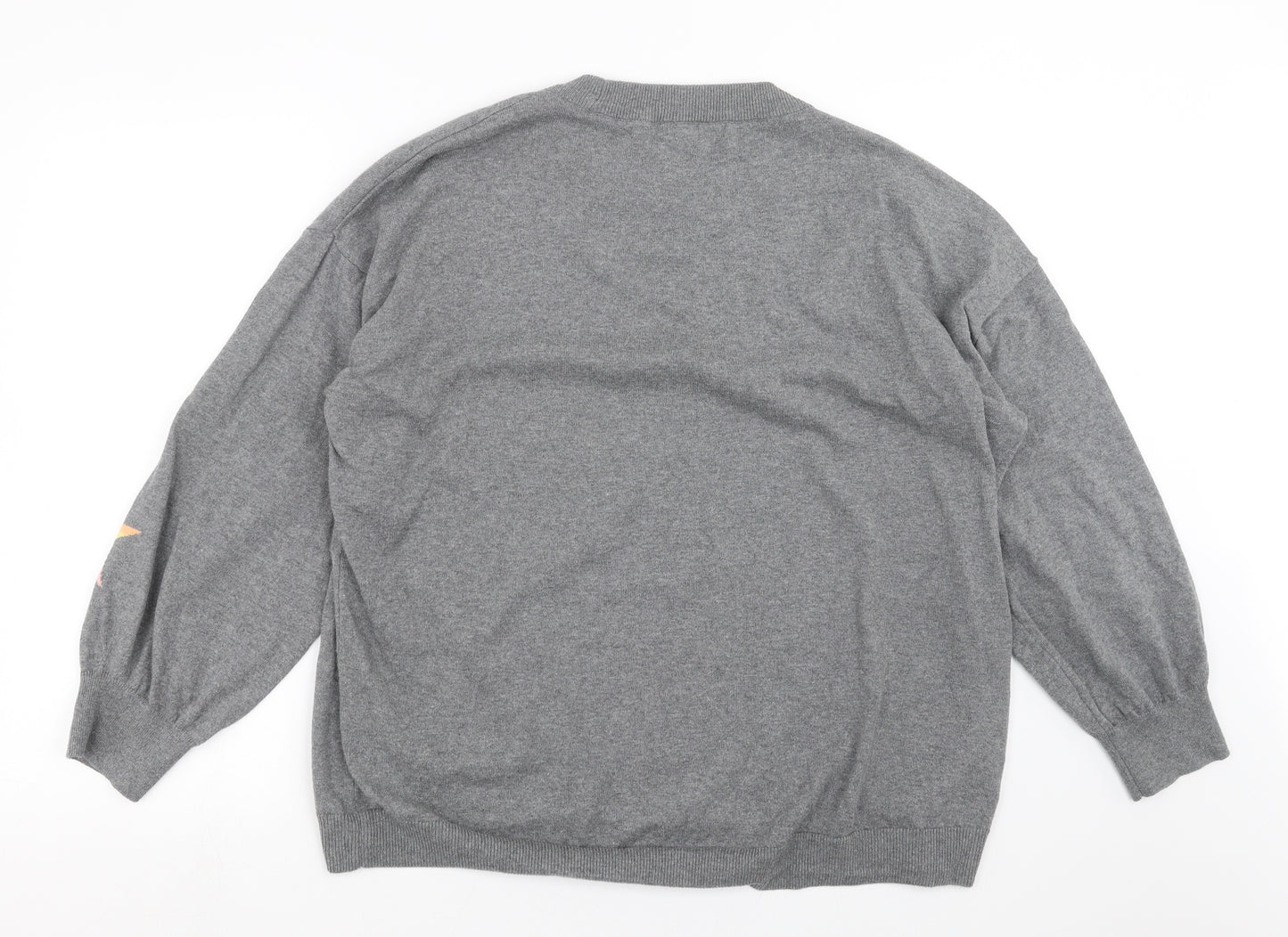 NEXT Womens Grey  Knit Pullover Jumper Size L  - Star Pattern