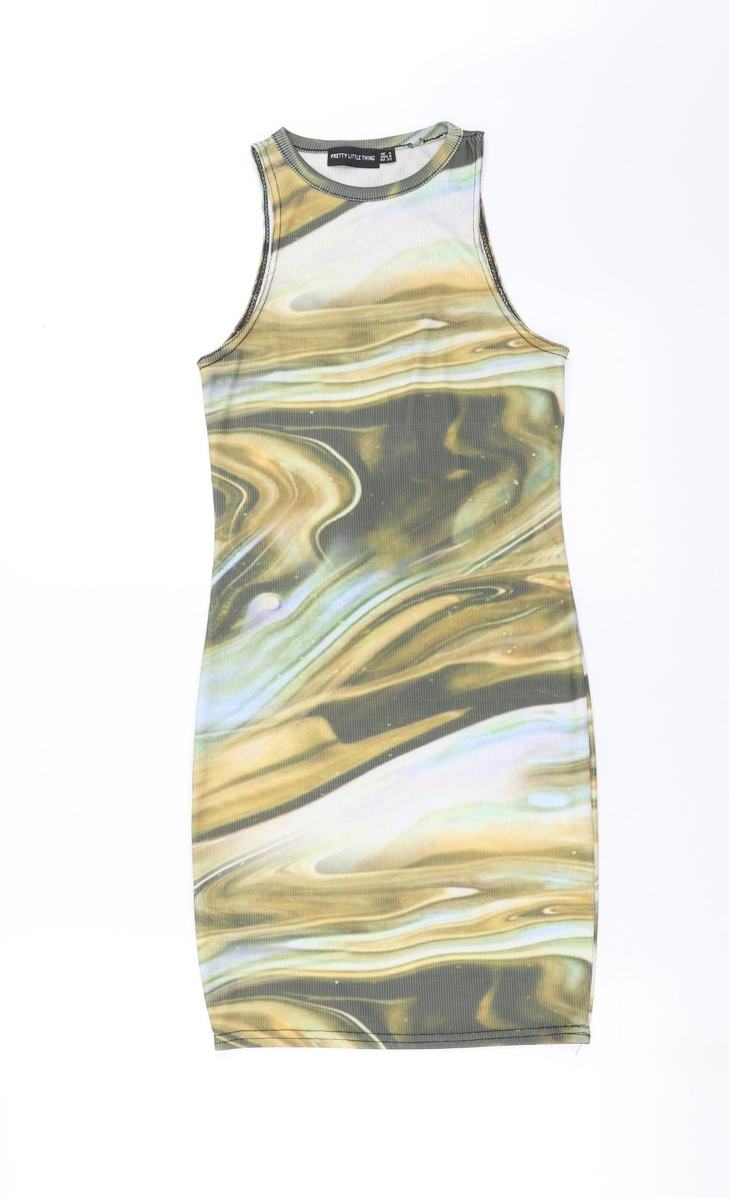 PRETTYLITTLETHING Womens Green   Tank Dress  Size 4