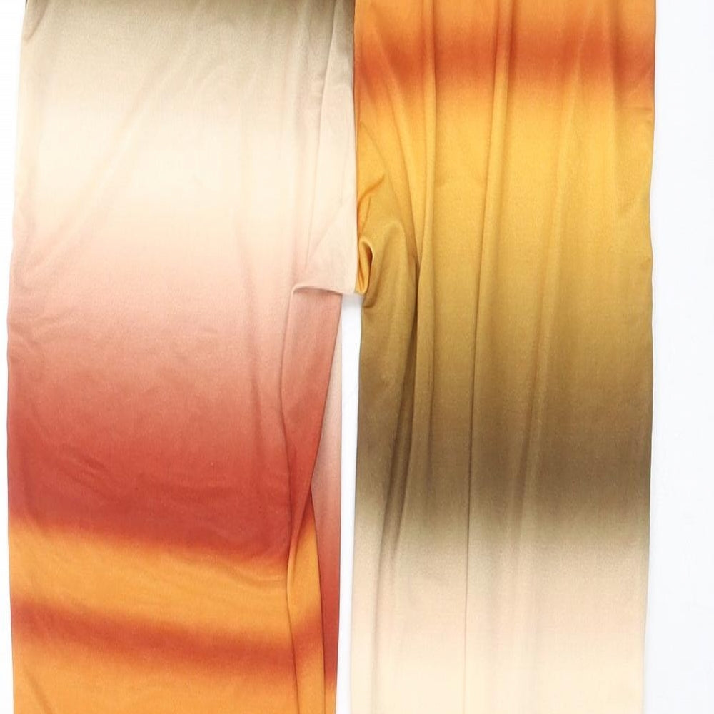 PRETTYLITTLETHING Womens Multicoloured Striped  Carrot Leggings Size 4 L24 in