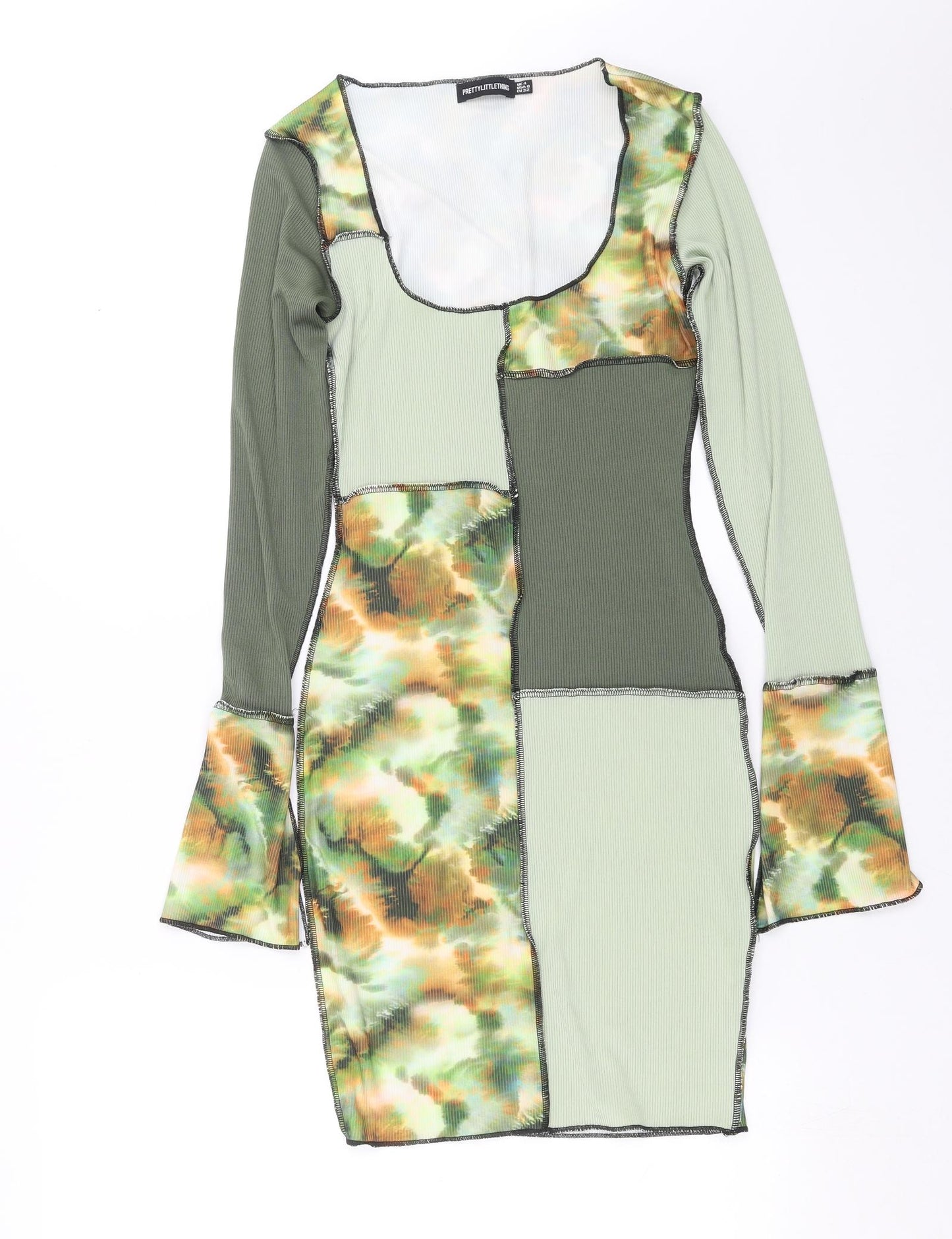 PRETTYLITTLETHING Womens Green   Bodycon  Size 4