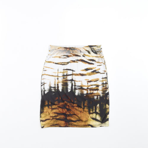 PRETTYLITTLETHING Womens Brown   Mini Skirt Size 4