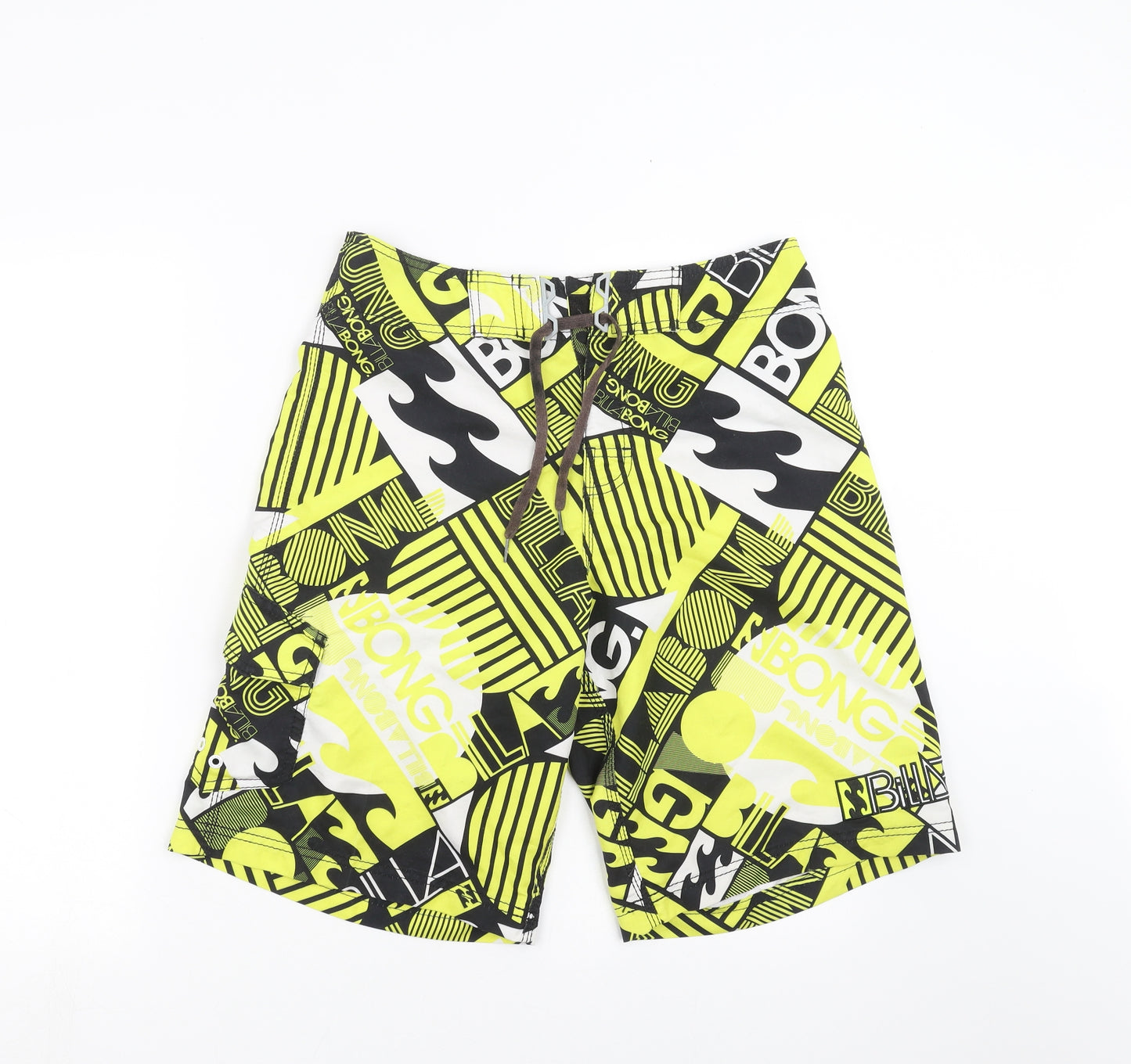 Billabong Mens Yellow Geometric  Bermuda Shorts Size 31 in