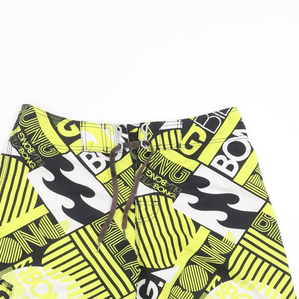 Billabong Mens Yellow Geometric  Bermuda Shorts Size 31 in