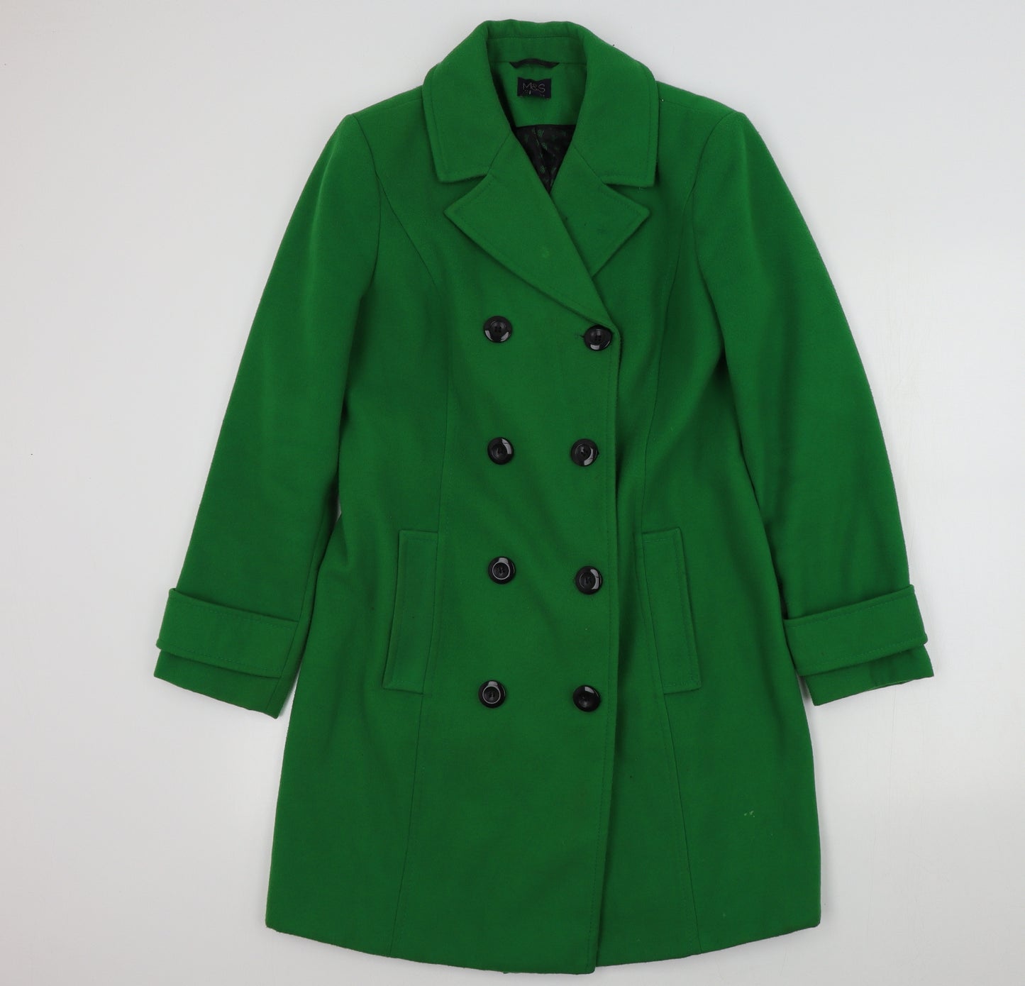 M&S Womens Green   Jacket Coat Size 12
