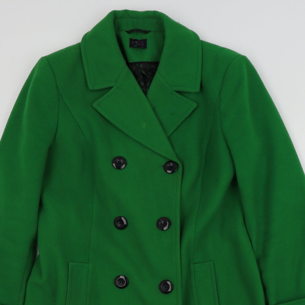 M&S Womens Green   Jacket Coat Size 12