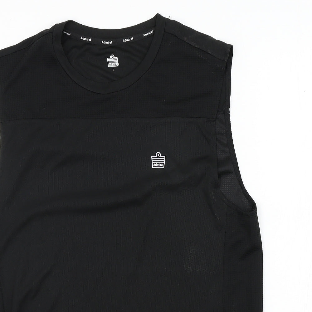 Admiral Mens Black Colourblock   T-Shirt Size L