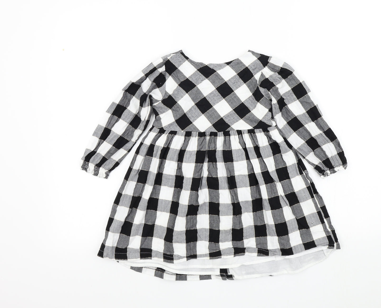 Matalan Girls Black Check  Fit & Flare  Size 3-4 Years