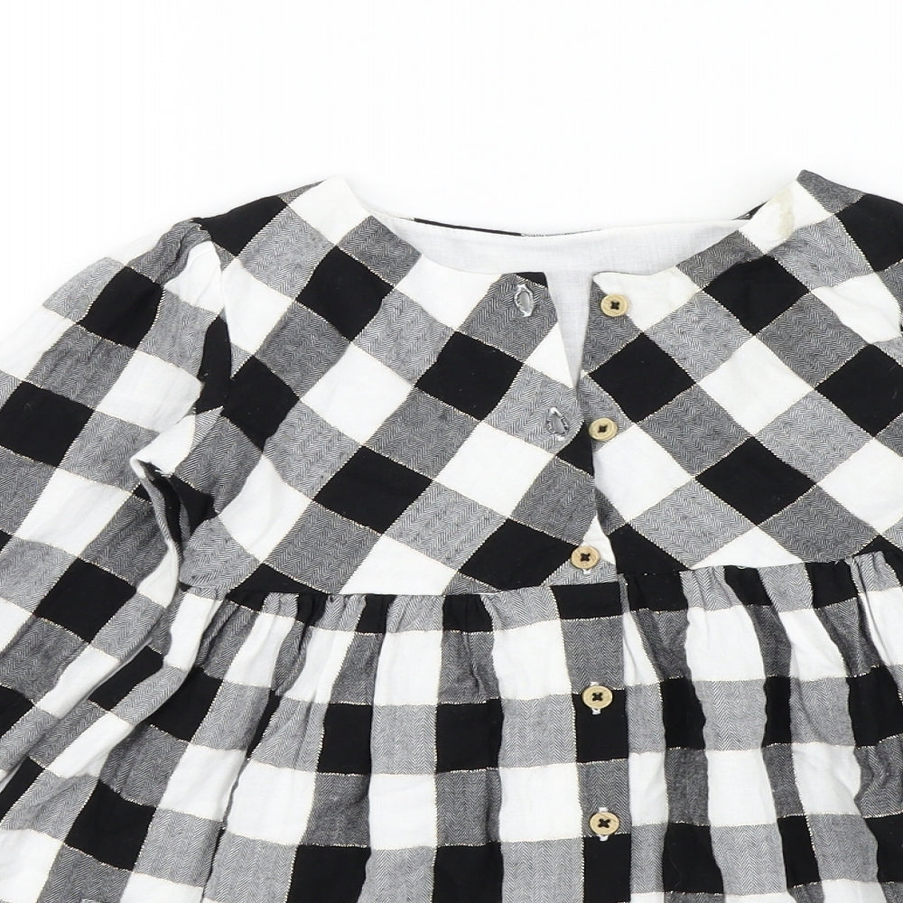 Matalan Girls Black Check  Fit & Flare  Size 3-4 Years