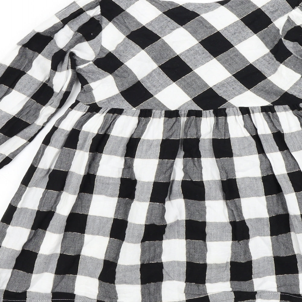 Matalan Girls Black Check  Fit & Flare  Size 3-4 Years