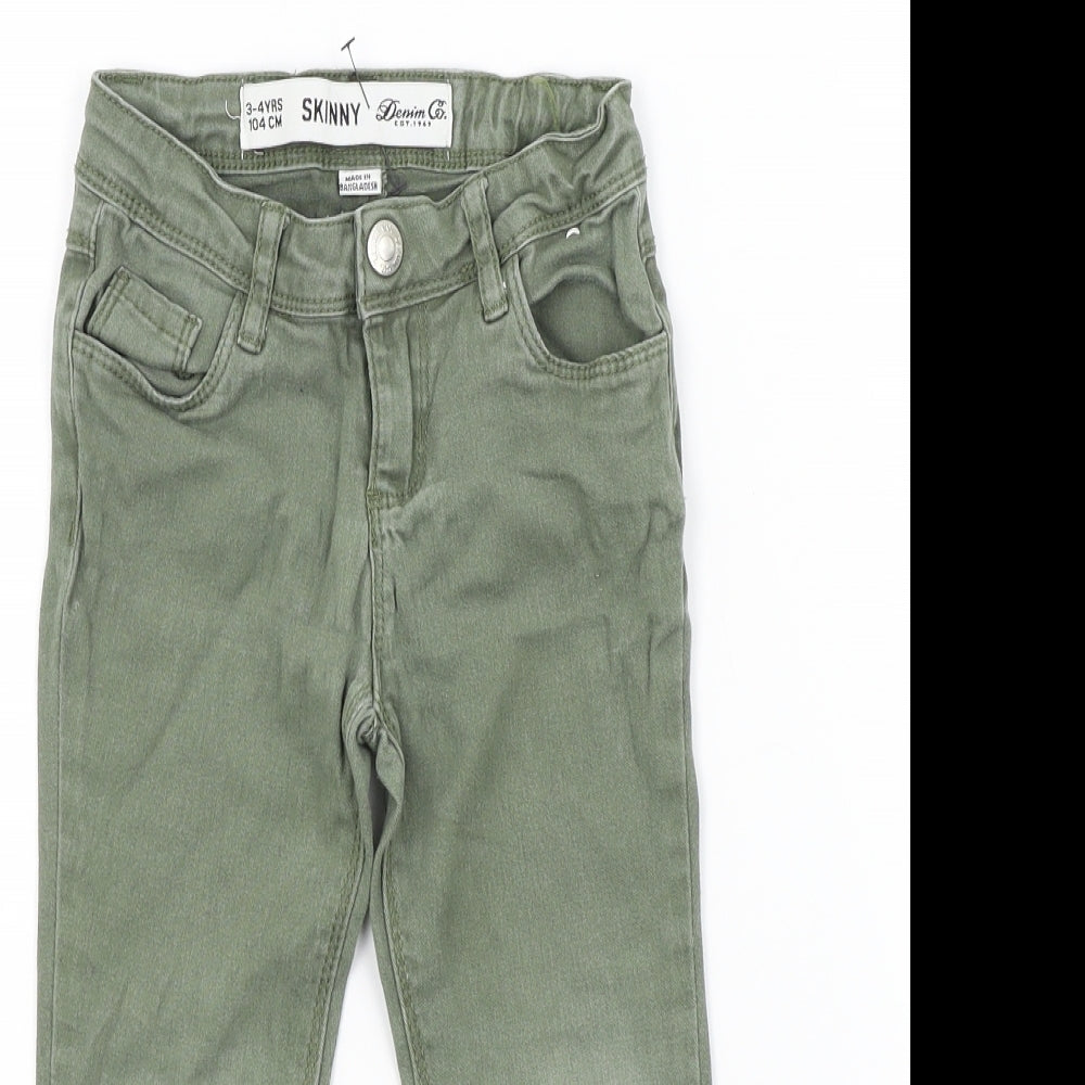 Primark Boys Green Colourblock  Skinny Jeans Size 3-4 Years
