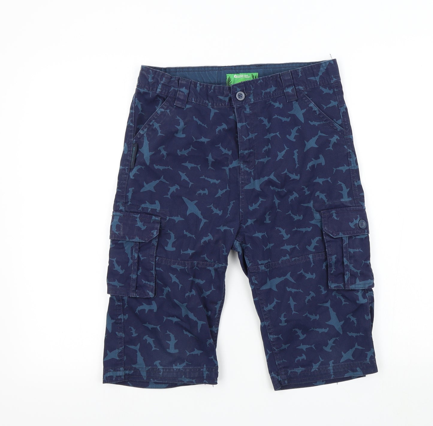 Mountain Wearhouse Boys Blue Geometric  Bermuda Shorts Size 13 Years