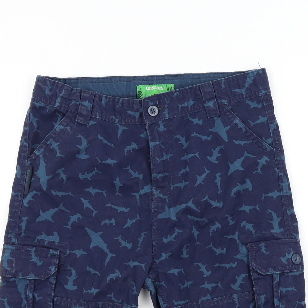 Mountain Wearhouse Boys Blue Geometric  Bermuda Shorts Size 13 Years