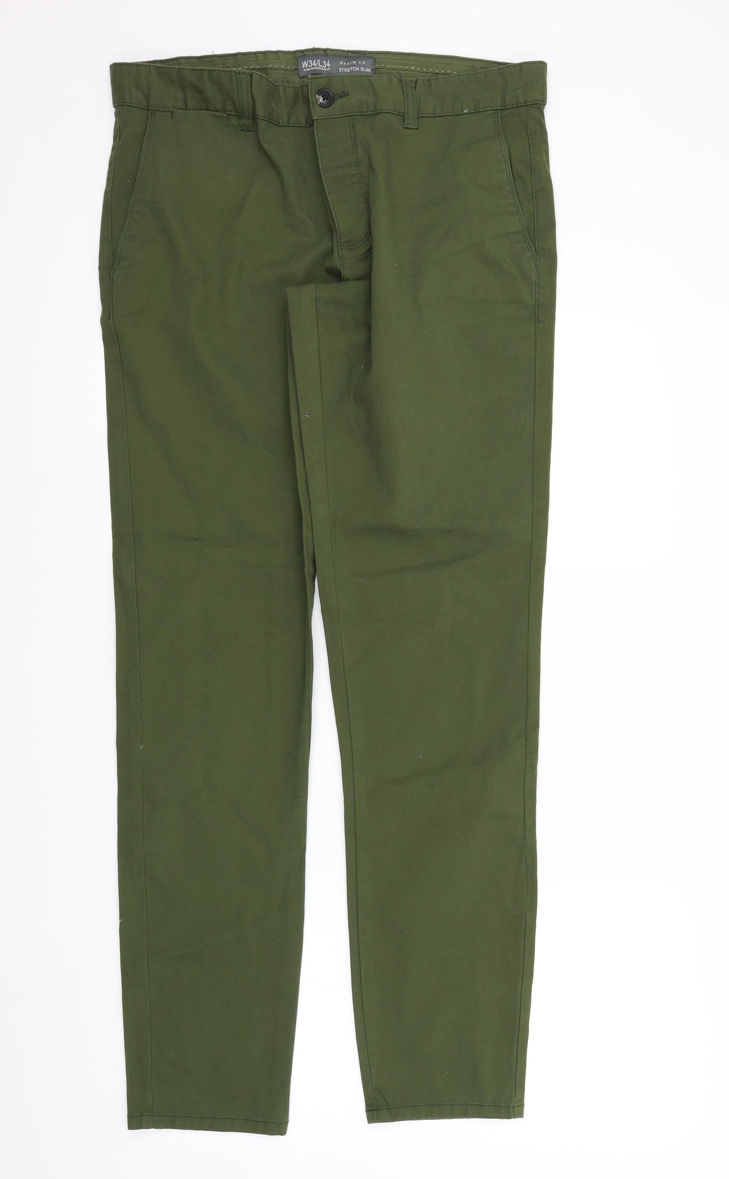Denim & Co. Mens Green   Trousers  Size 34 L34 in