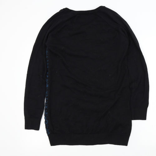 George Womens Black Geometric  Pullover Jumper Size 12