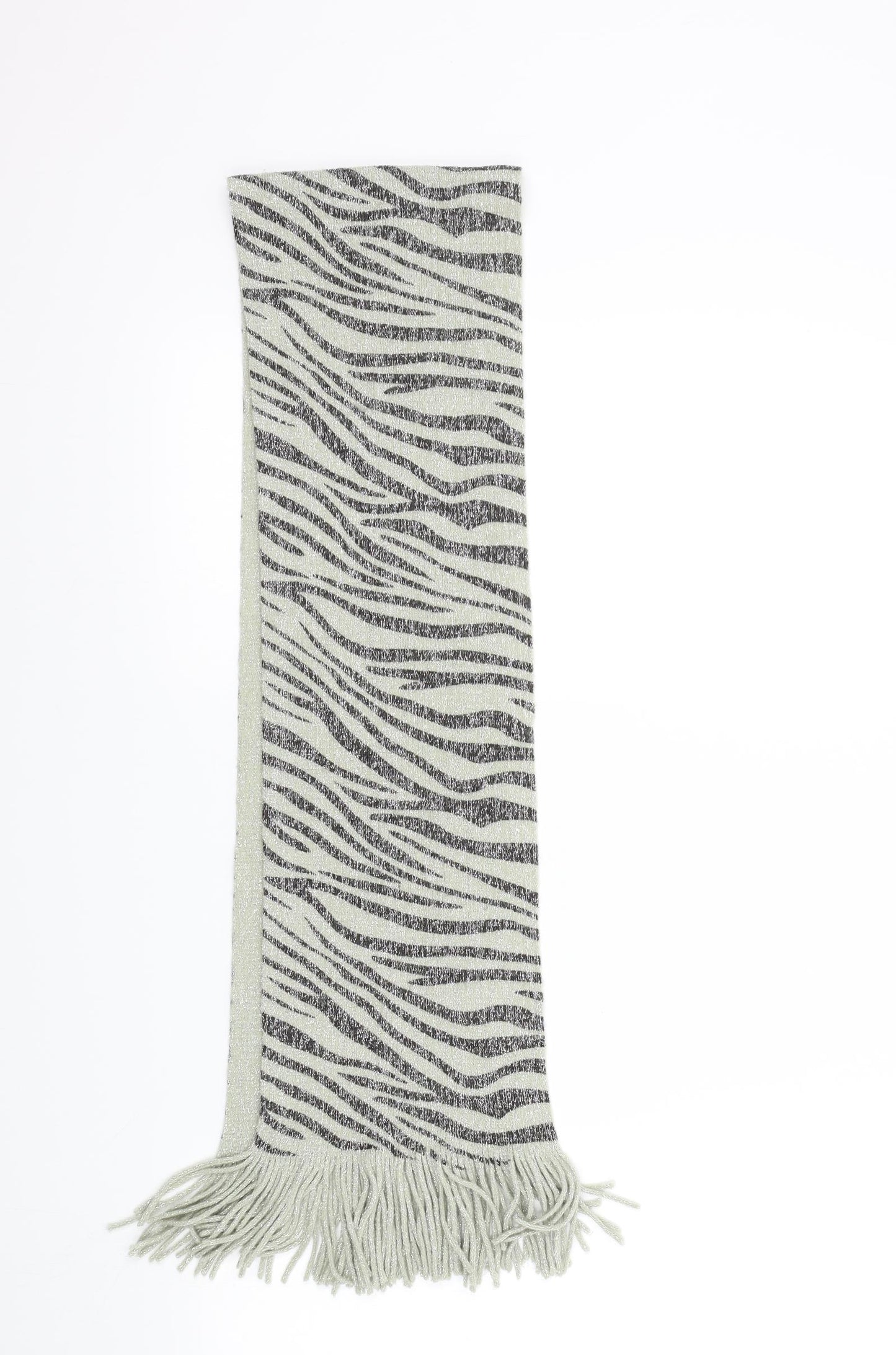 Preworn Womens Grey Geometric   Scarf   - Sparkle and Shine