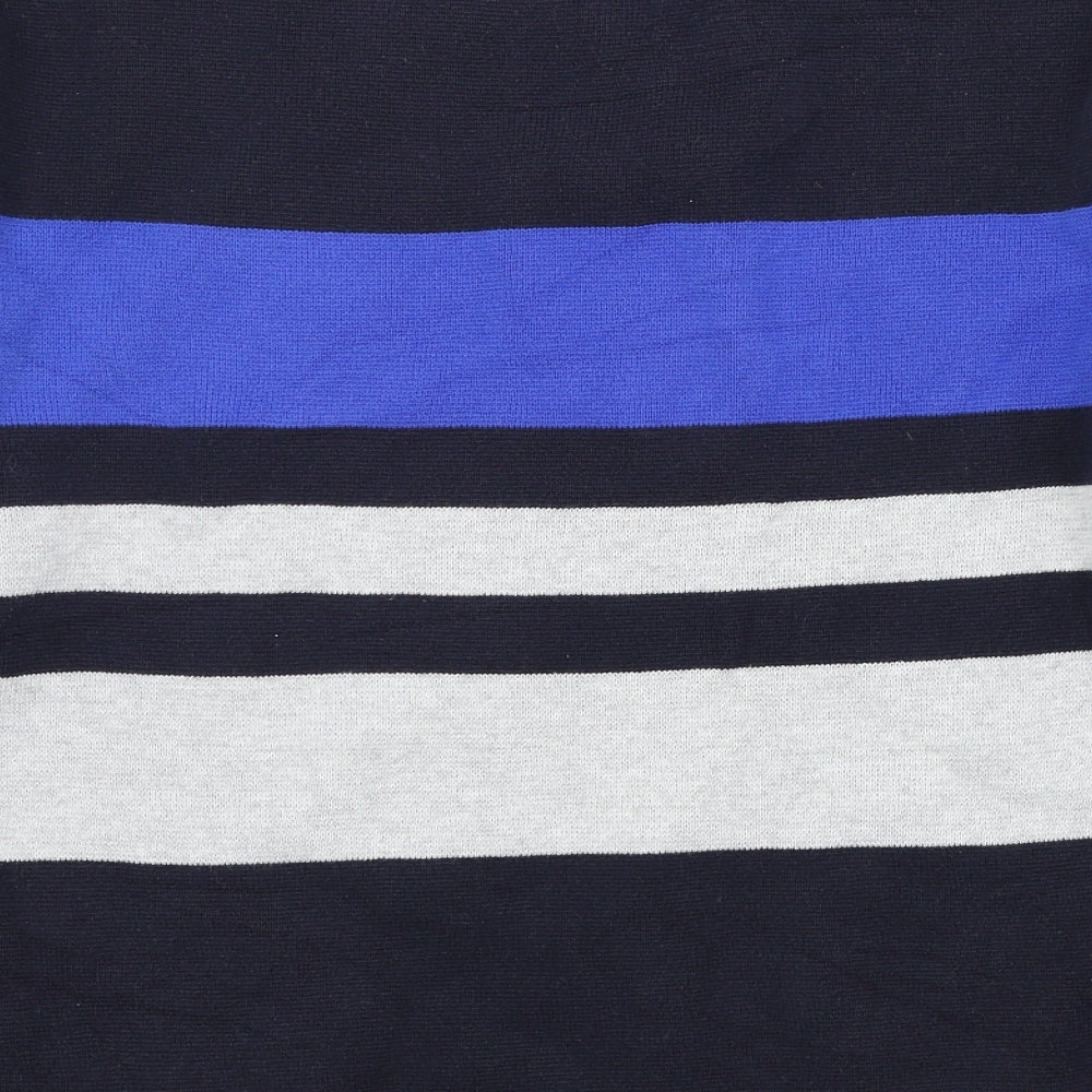 Burton Menswear Mens Blue Striped  Pullover Jumper Size L