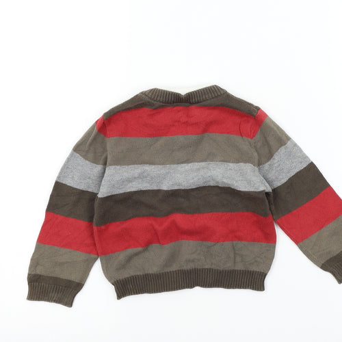 Cherokee Boys Brown Striped  Pullover Jumper Size 2 Years