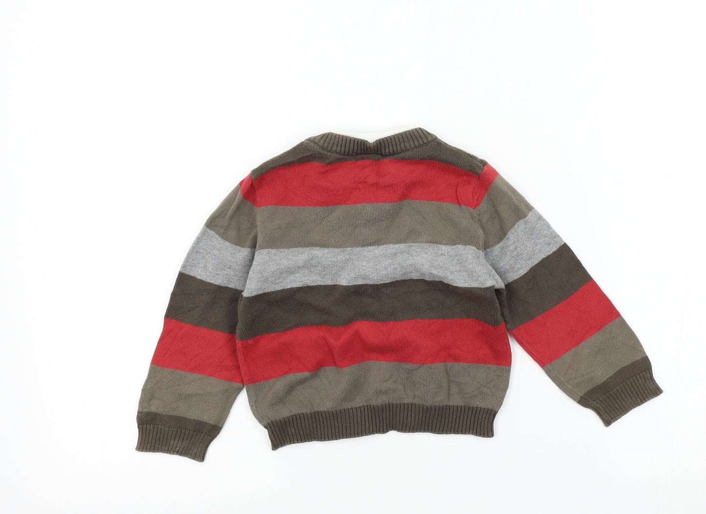 Cherokee Boys Brown Striped  Pullover Jumper Size 2 Years