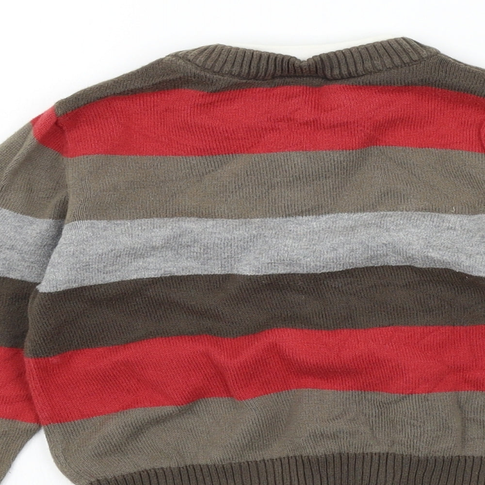 Cherokee Boys Brown Striped  Pullover Jumper Size 2 Years