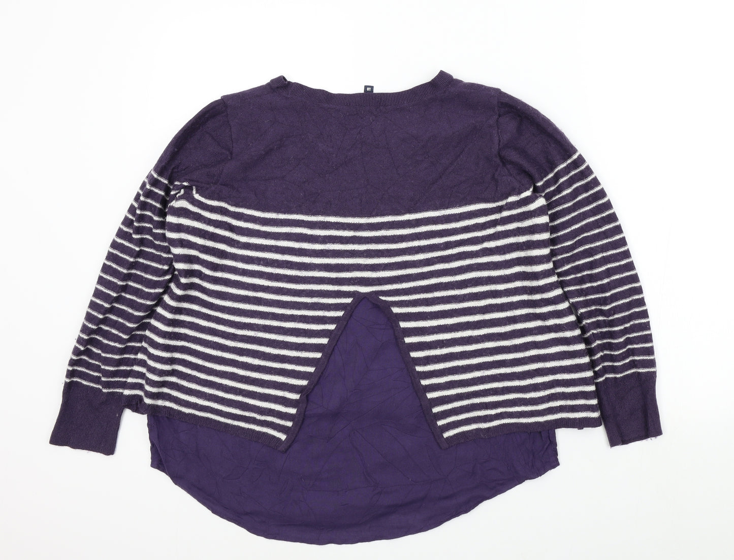 DASH Womens Blue Striped  Pullover Jumper Size 18