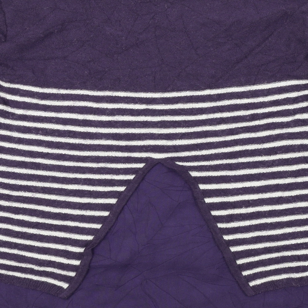 DASH Womens Blue Striped  Pullover Jumper Size 18