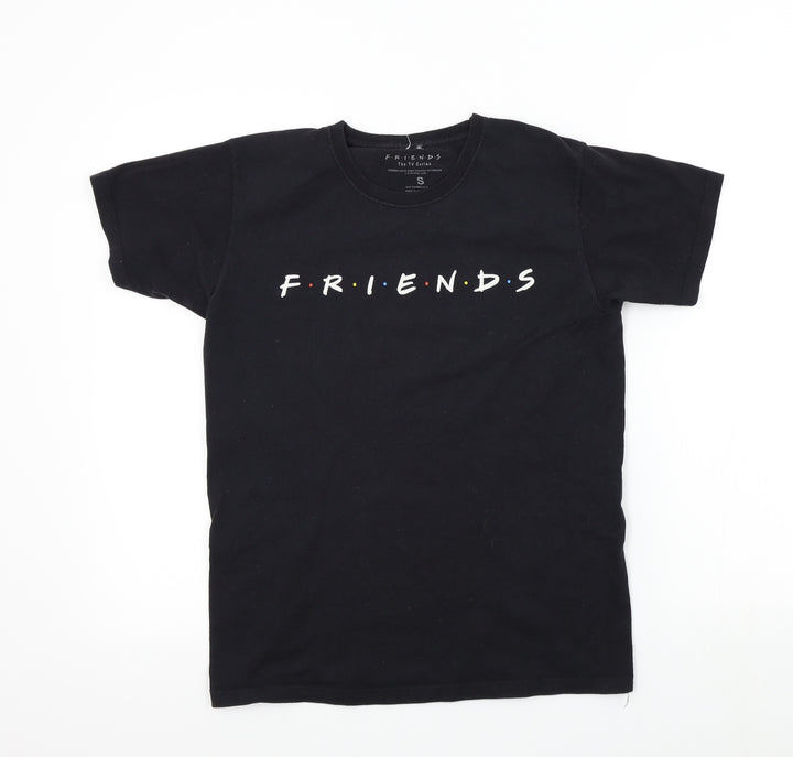 friends Girls Black Colourblock Basic T-Shirt Size S