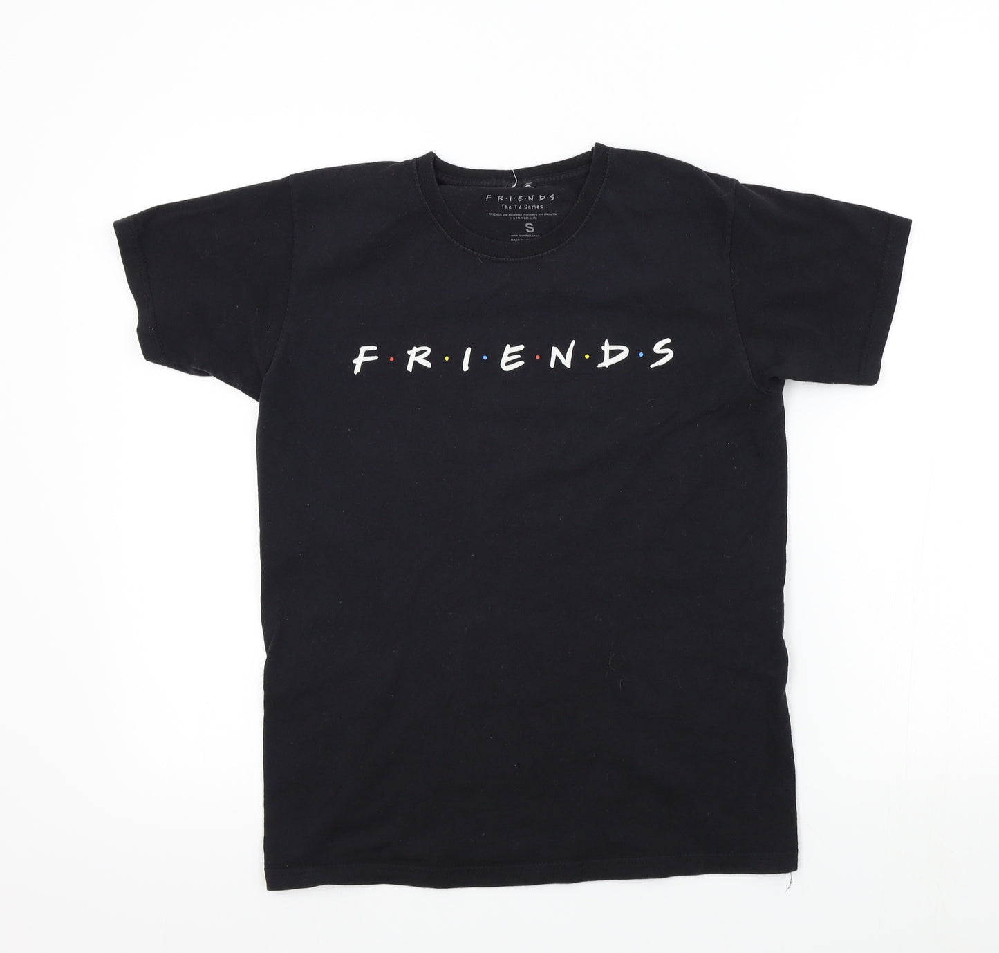 friends Girls Black Colourblock  Basic T-Shirt Size S