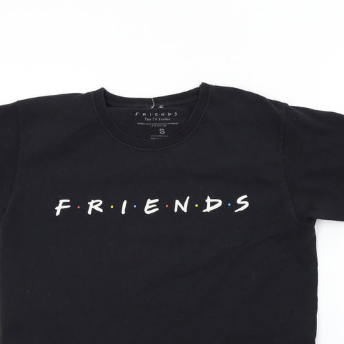 friends Girls Black Colourblock  Basic T-Shirt Size S