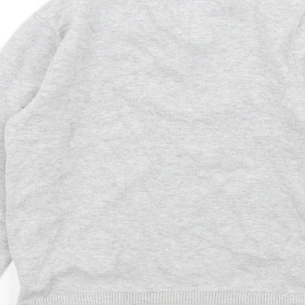 H&M Boys Grey Colourblock  Pullover Jumper Size 7-8 Years  - dinasours