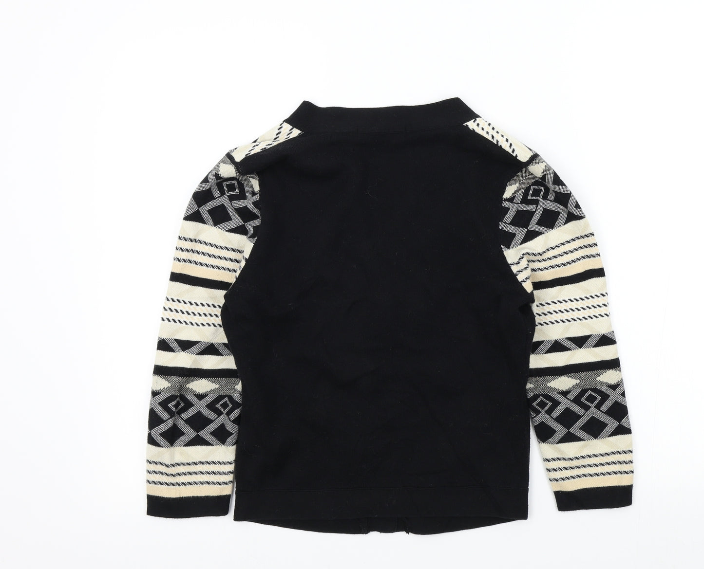 M&S Womens Black Geometric  Cardigan Jumper Size 10