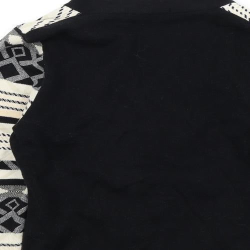 M&S Womens Black Geometric  Cardigan Jumper Size 10