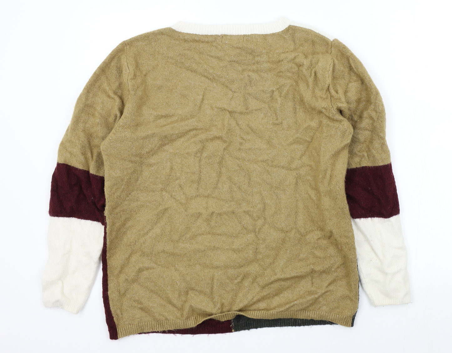Cotton Traders Womens Brown Geometric  Pullover Jumper Size 14