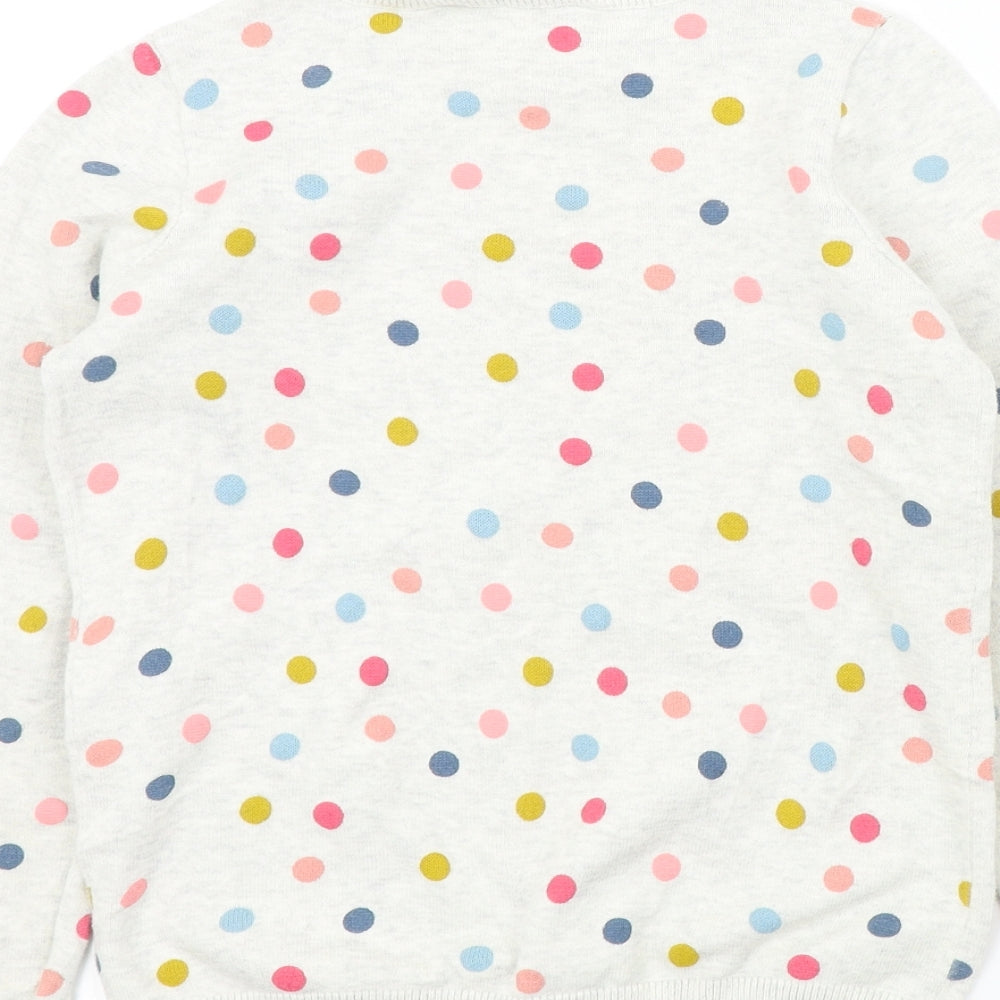 H&M Girls Grey Spotted  Pullover Jumper Size 8-9 Years