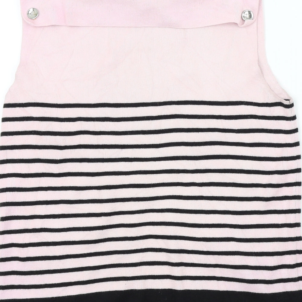 Preworn Womens Pink Striped  Pullover Jumper Size 10