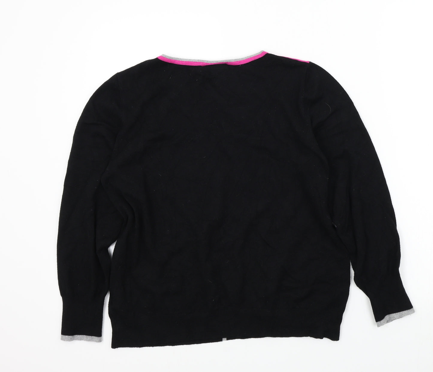 Wallis Womens Black Geometric  Pullover Jumper Size 16