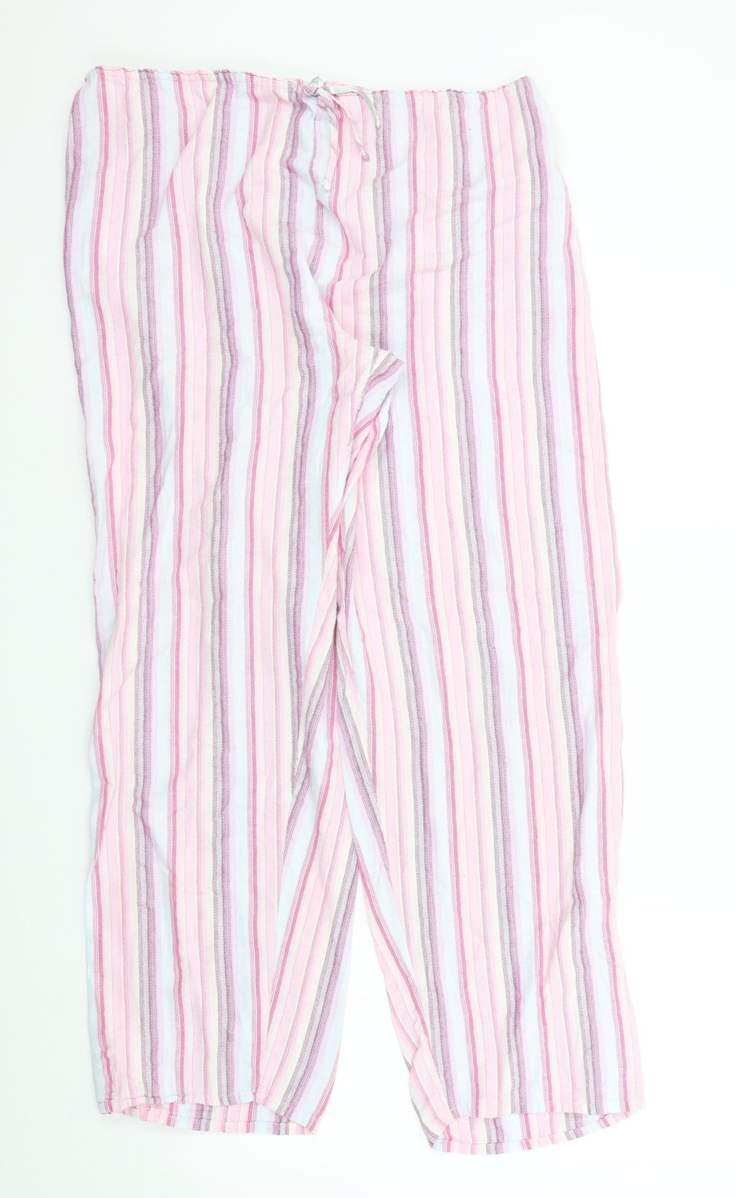 figure Womens Pink Striped  Top Pyjama Pants Size 16