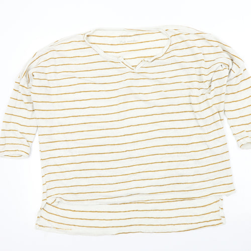 med winds Womens Beige Striped  Pullover Jumper Size M