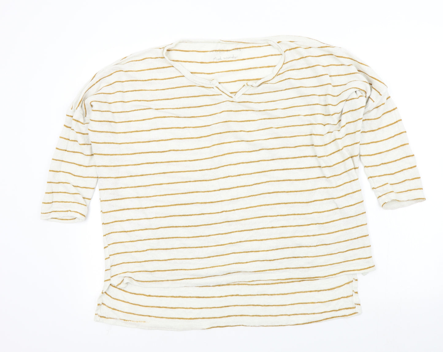 med winds Womens Beige Striped  Pullover Jumper Size M
