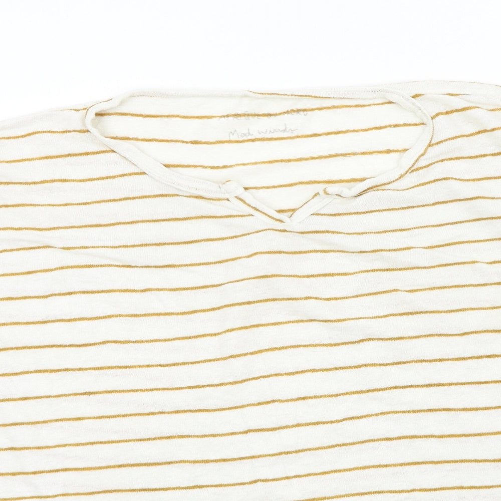 med winds Womens Beige Striped  Pullover Jumper Size M