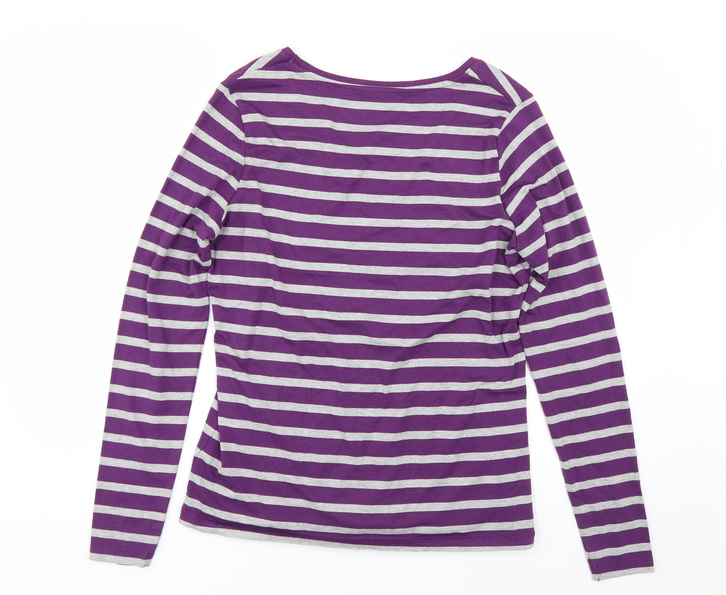 TU Womens Purple Striped  Basic T-Shirt Size 16