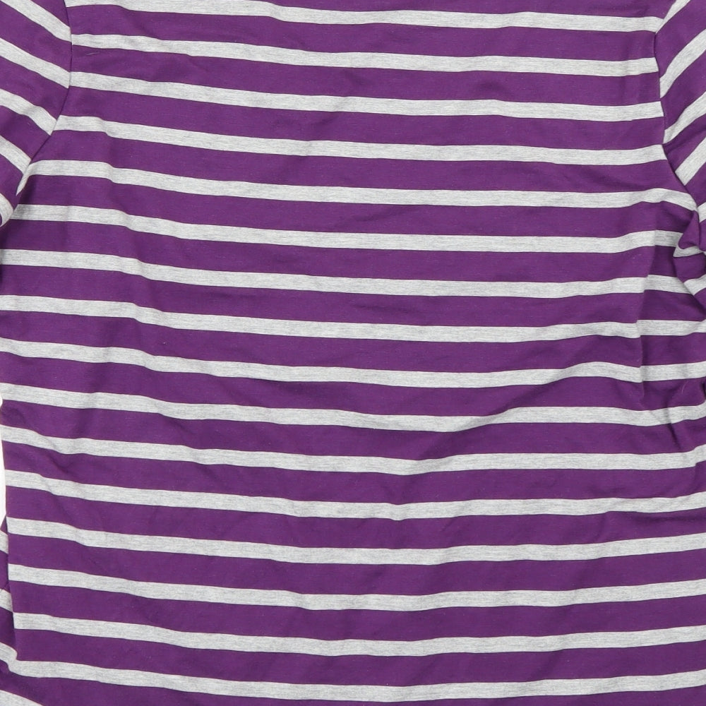 TU Womens Purple Striped  Basic T-Shirt Size 16